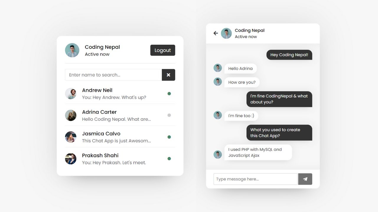 Kiçik Profilli php çat skripti